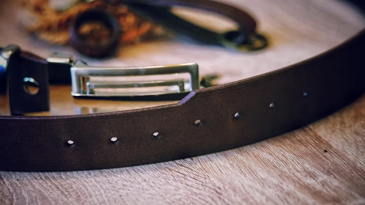 Belt - Chocolate beveled, photo 4