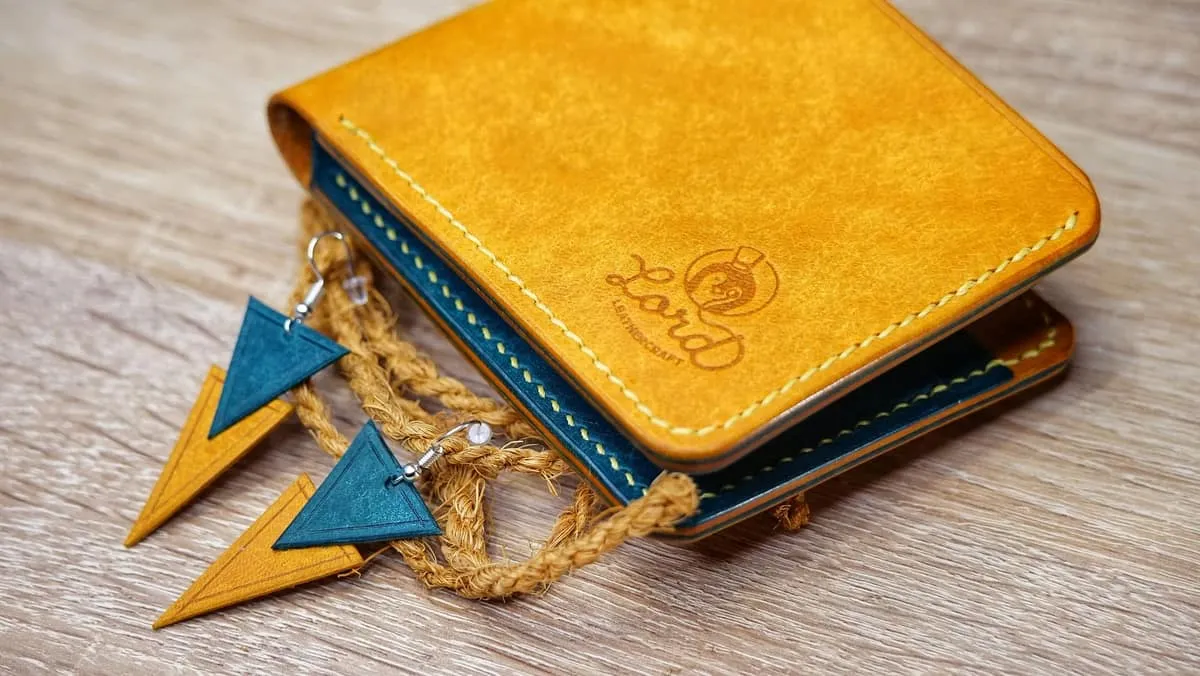 Wings 2 Wallet & Tria Earrings - Ortensia & Yellow, photo 5