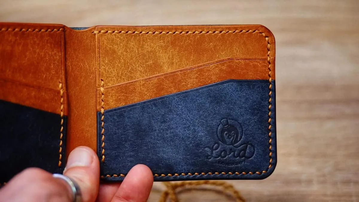 Wings 2 - Bi-fold Wallet, Navy & Cognac, photo 8